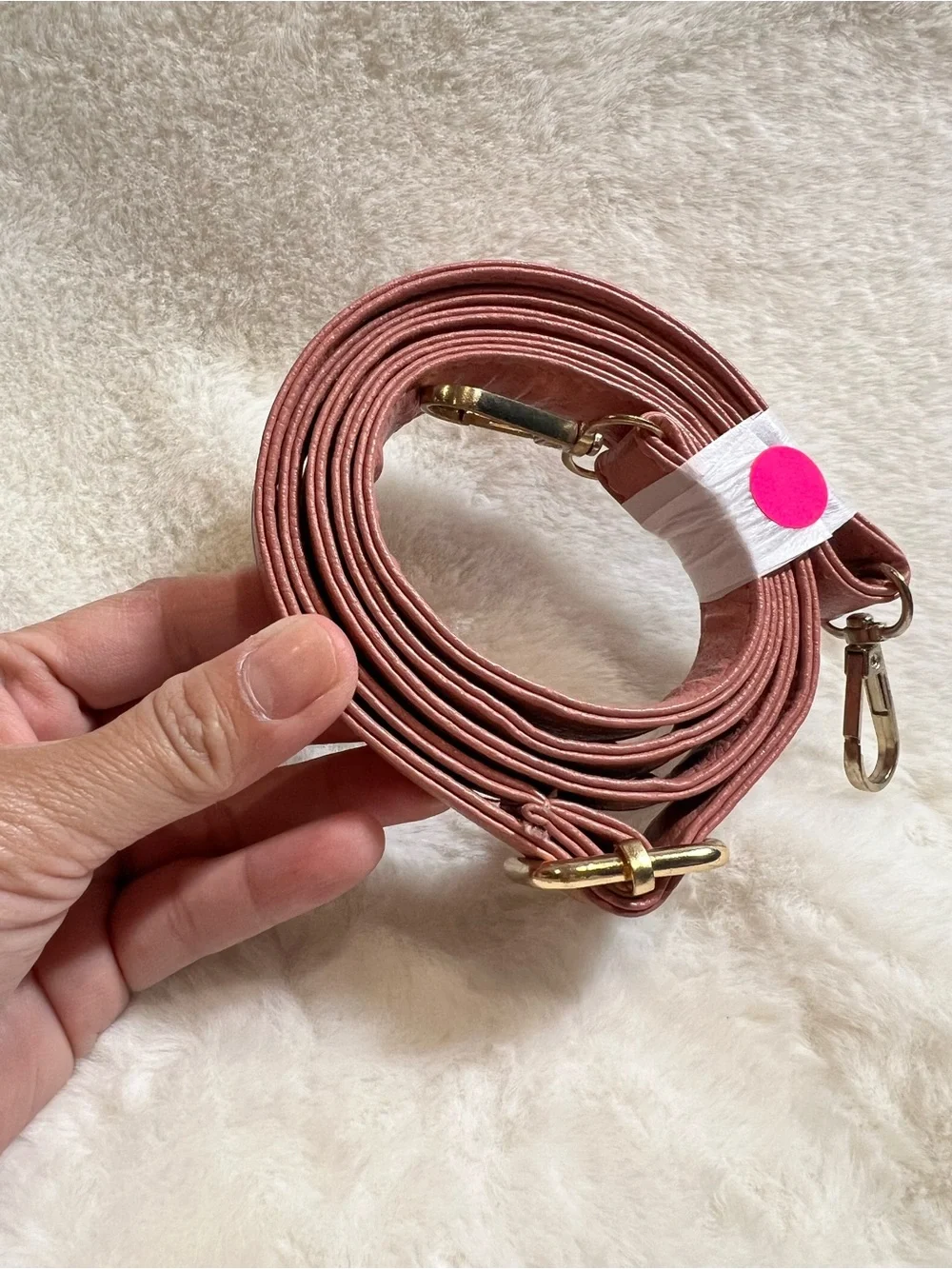 Adjustable Dusty Rose Fashion Crossbody Strap with Gold Hardware - replacement